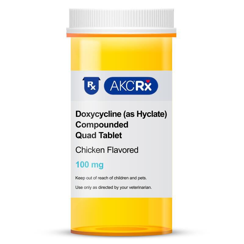 Doxycycline (as Hyclate) Compounded Quad Tablet Chicken Flavored