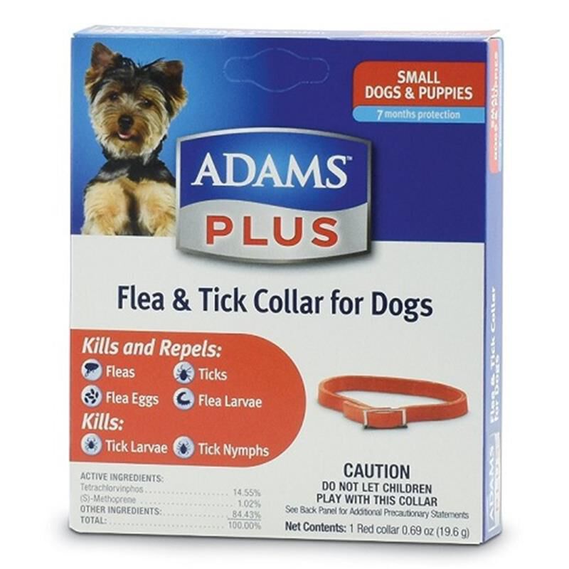 Adams Plus Flea and Tick Collar for Small Dogs & Puppies, Up to 15" Neck