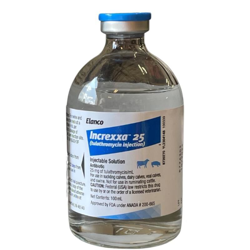 Increxxa 25 (Tulathromycin) 25 mg/ml Injectable Solution Antibiotic for Cattle and Swine