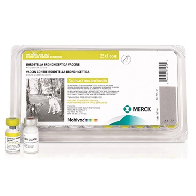 Merck Animal Health Nobivac Canine Intra-Trac Oral Bb Vaccine for Dogs, 25-dosage tray
