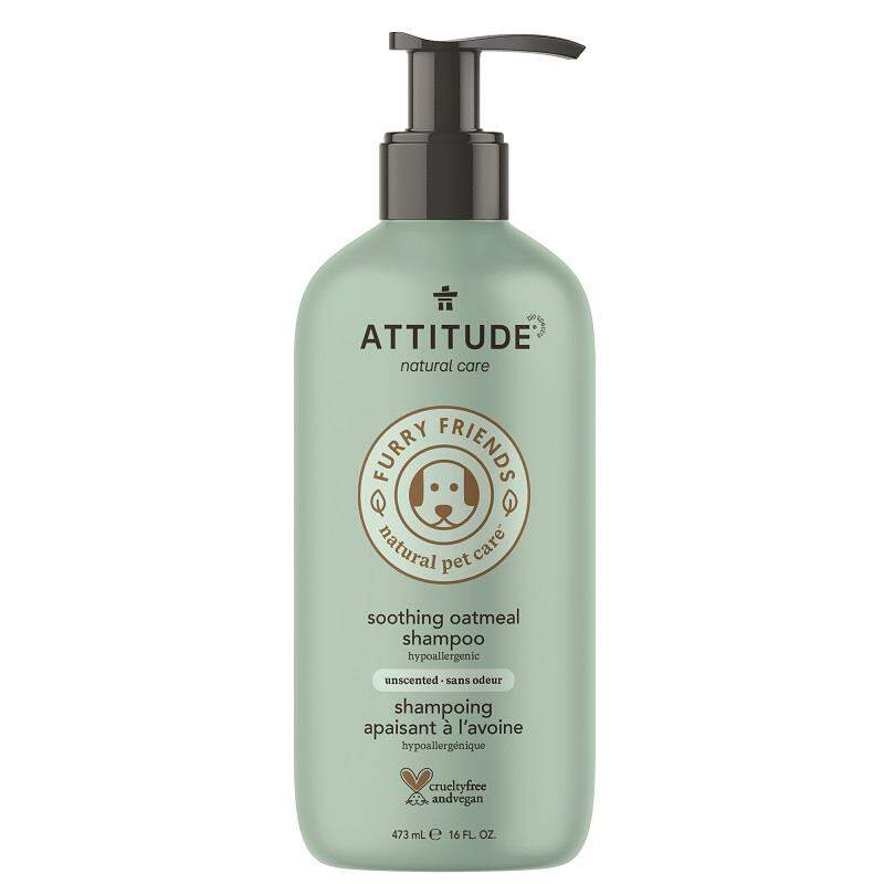 ATTITUDE Furry Friends Unscented Soothing Oatmeal Shampoo for Pets, 16 oz