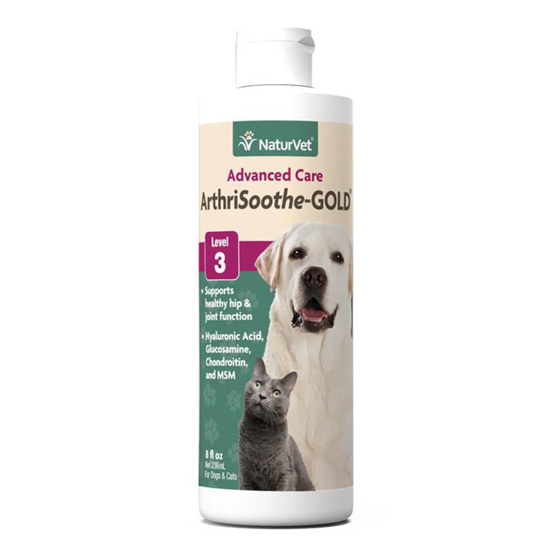 NaturVet ArthriSoothe-GOLD Joint Supplement, Level 3 Advanced Care Joint Support Liquid for Dogs and Cats