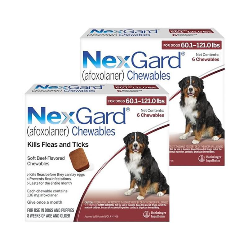 NexGard for Dogs 60.1 - 121.0 lbs, 12 Month Supply