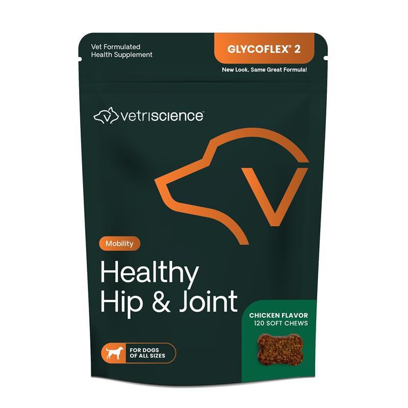 VetriScience GlycoFlex Healthy Hip & Joint Supplement for Dogs, 120 Chews