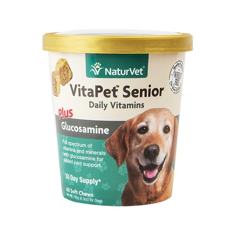 NaturVet VitaPet Senior Daily Vitamins Plus Glucosamine Soft Chews for Dogs