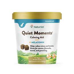 NaturVet Quiet Moments Calming Aid Plus Melatonin Soft Chews for Dogs