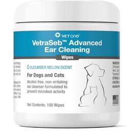 VetraSeb Advanced Ear Cleaning Wipes for Dogs and Cats, 100 ct