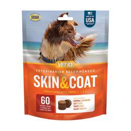 VetIQ Skin & Coat Hickory Smoke Flavored Soft Chews, 60 ct