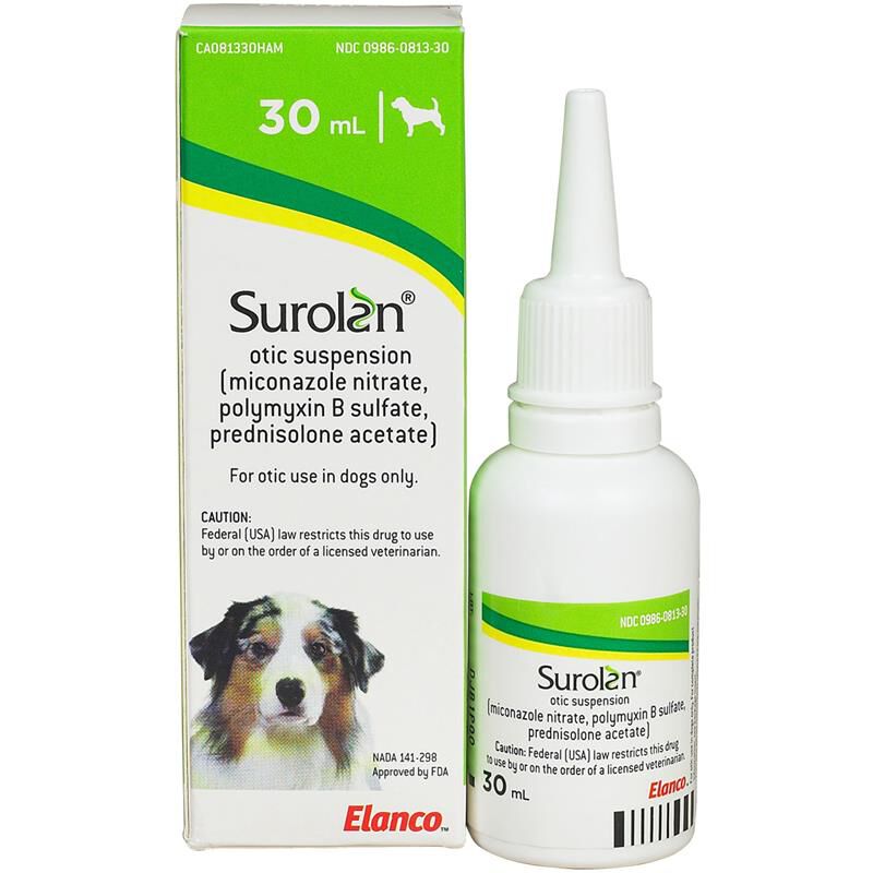 Buy Surolan Otic Suspension ear drops 30 mL for dogs online
