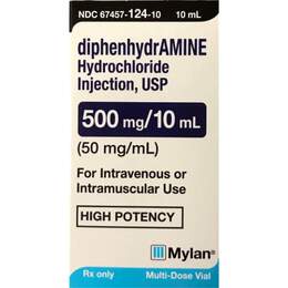 Diphenhydramine Injection, 50 mg/ml, 10 ml