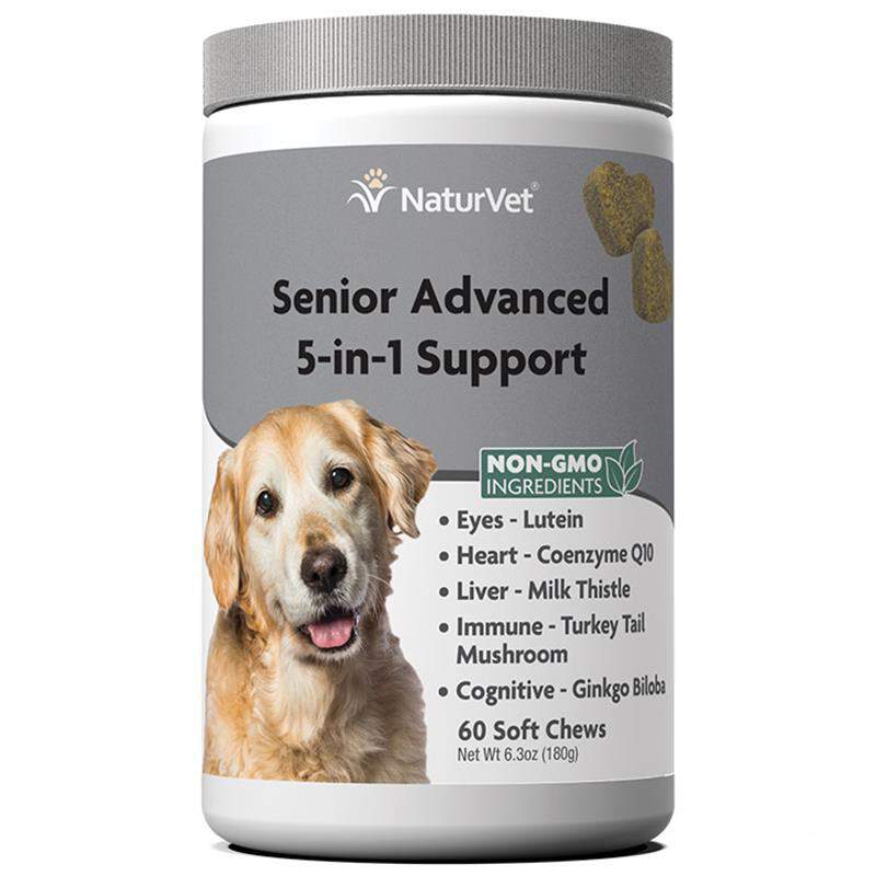NaturVet Senior Advanced 5-in-1 Support Soft Chews for Dogs