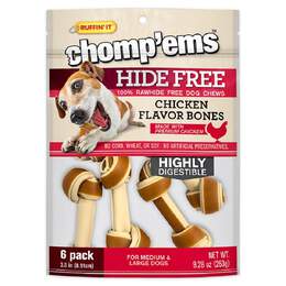Chomp'ems Hide Free Knot Bones Two Tone Chicken, 6 count