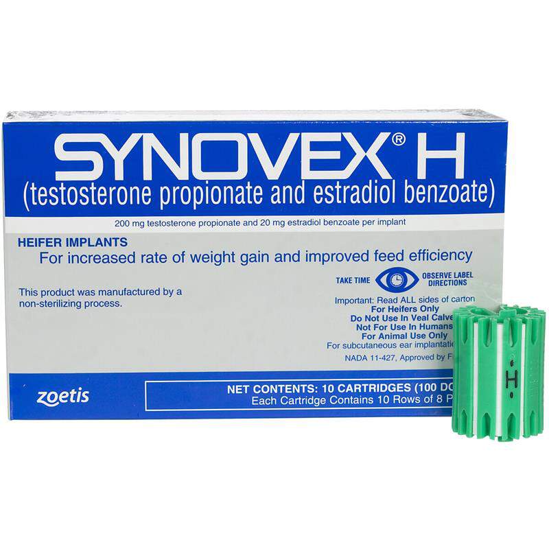 Zoetis SYNOVEX H Implants for Beef Heifers, 100 Doses
