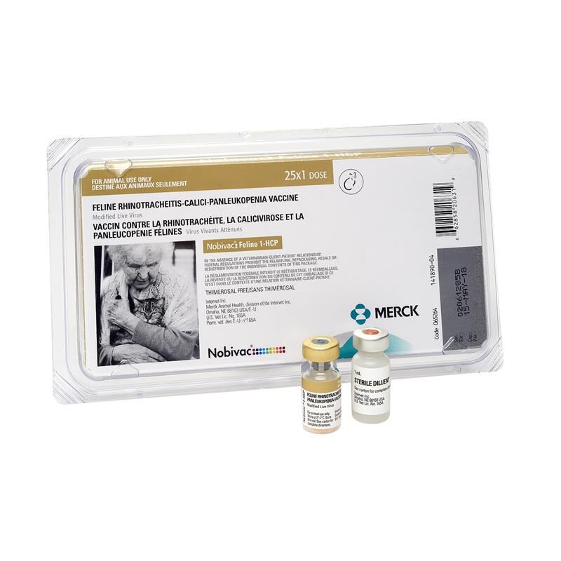 Merck Animal Health Nobivac Feline 1-HCP for Cats, 25-dosage tray