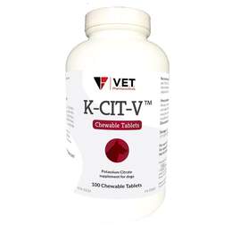 Vet Brands International, Inc. K-CIT-V Potassium Citrate for Dogs Bladder Stone Issues, 100 Chewable Tablets
