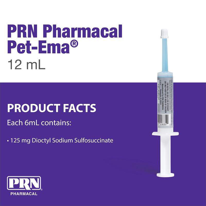 PRN Pharmacal, Inc. Pet-Ema for Dogs and Cats with Constipation, 250 mg, 12 mL