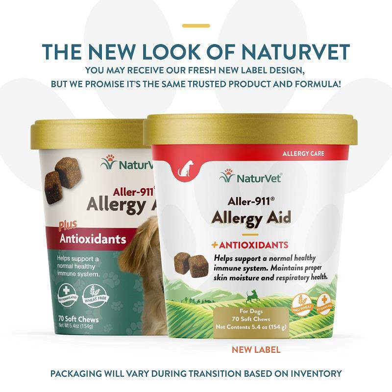 NaturVet Aller-911 Allergy Aid Plus Antioxidants for Dogs, 70 Soft Chews