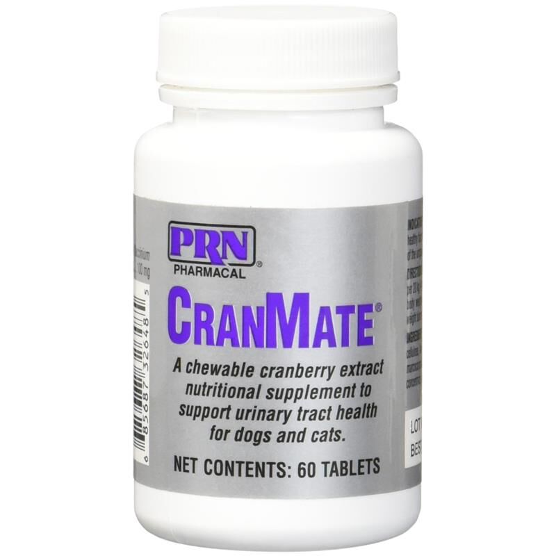 PRN Pharmacal CranMate for Dogs and Cats with UTIs and Incontinence, 60 Chewable Tablets