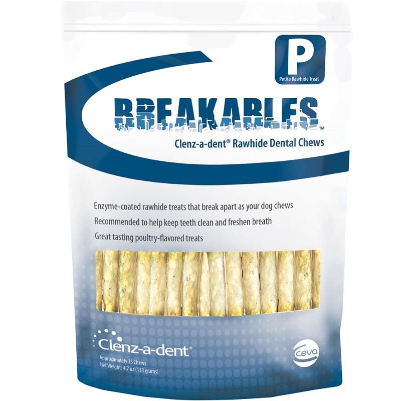 Clenz-A-Dent Breakables Dental Chews for Dogs, 15 ct