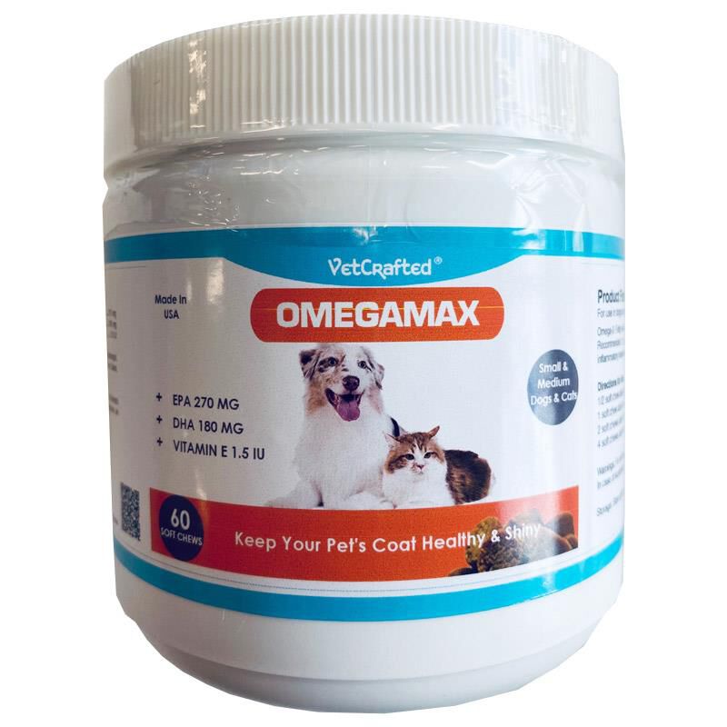VetCrafted Omega Max Soft Chews for Small, Medium Dogs and Cats, 60 ct