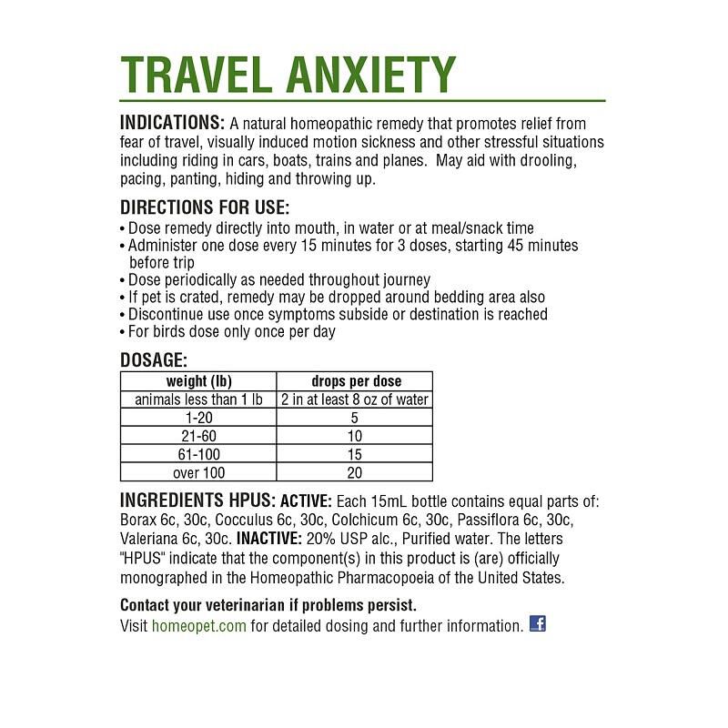 HomeoPet Travel Anxiety