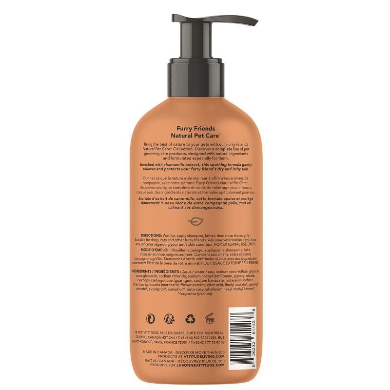 ATTITUDE Furry Friends Itch Soothing Lavender Shampoo for Pets, 16 oz