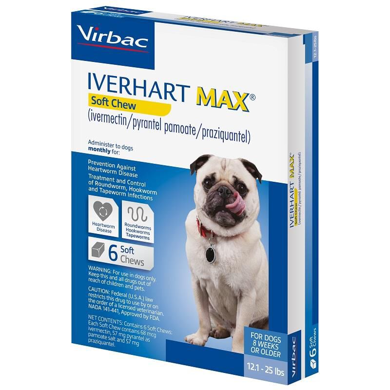 Iverhart Max Soft Chews 12.1-25 lbs Blue 6 Month Supply | AKCPetRx.com