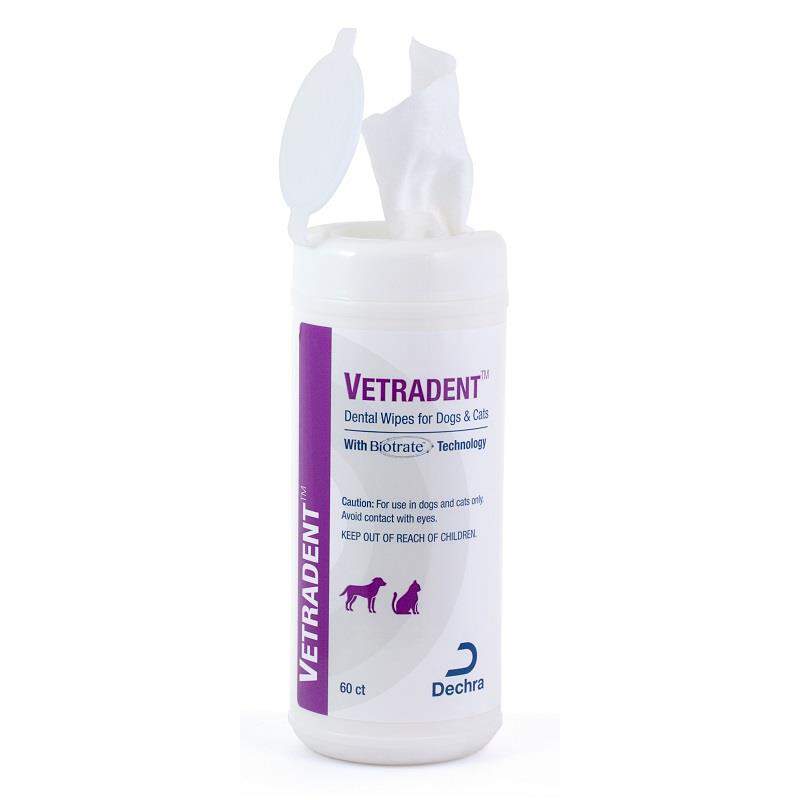 Vetradent Dental Wipes for Dogs & Cats, 60 ct