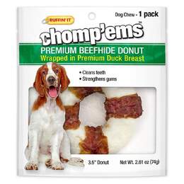 Chomp'ems BeefHide Donut with Duck, 1 pack