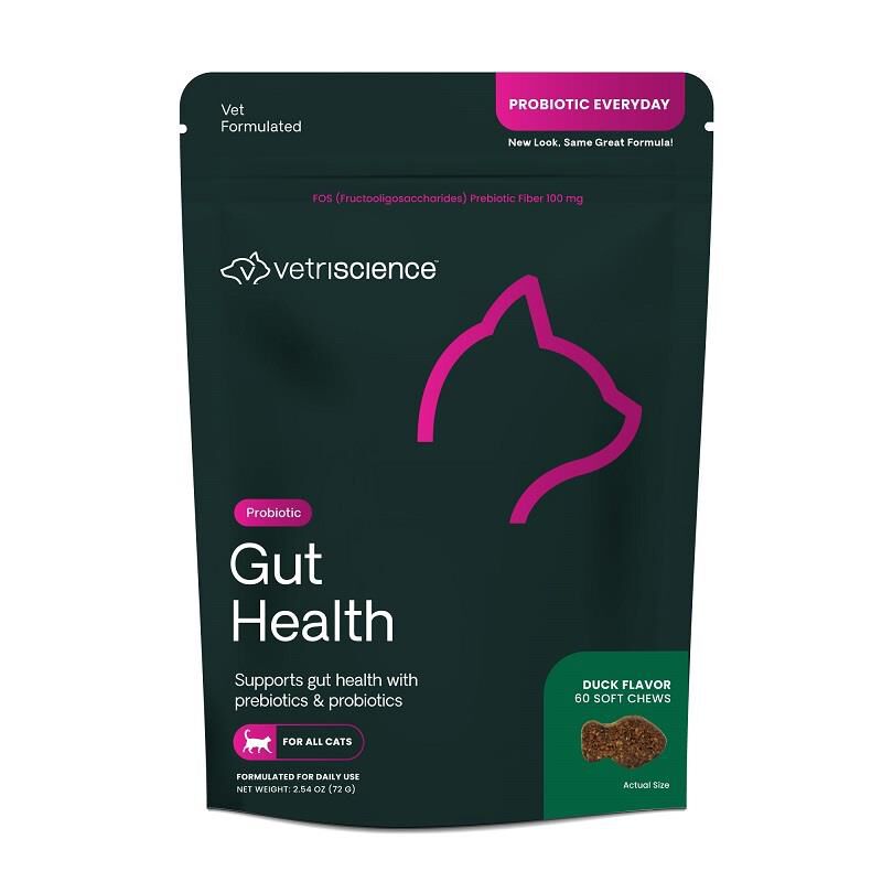 VetriScience Gut Health Probiotic Everyday Feline, 60 Soft Chews