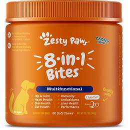 Zesty Paws 8-in-1 Multifunctional Bites Supplement for Dogs, 90 soft chews