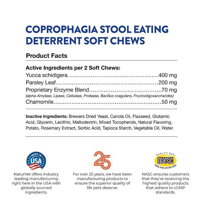 NaturVet Coprophagia Plus Breath Aid, 70 Soft Chews