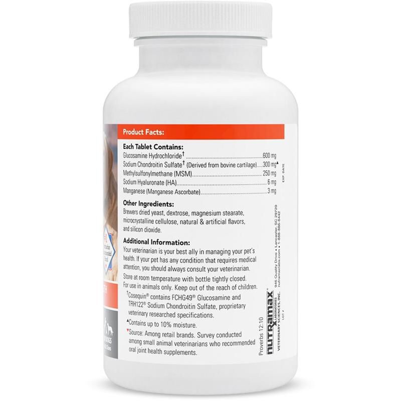 Nutramax Cosequin Maximum Strength Plus MSM and HA for Dogs, 75 Chew Tabs