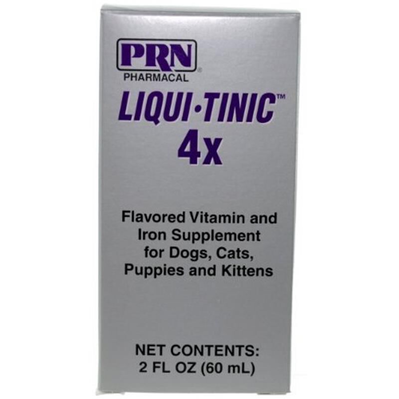 PRN Pharmacal, Inc. Liqui-Tinic 4x Vitamin Supplement for Dogs and Cats, 2 oz