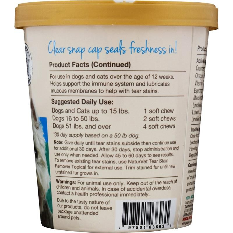 NaturVet Tear Stain Plus Lutein 70 Soft Chews