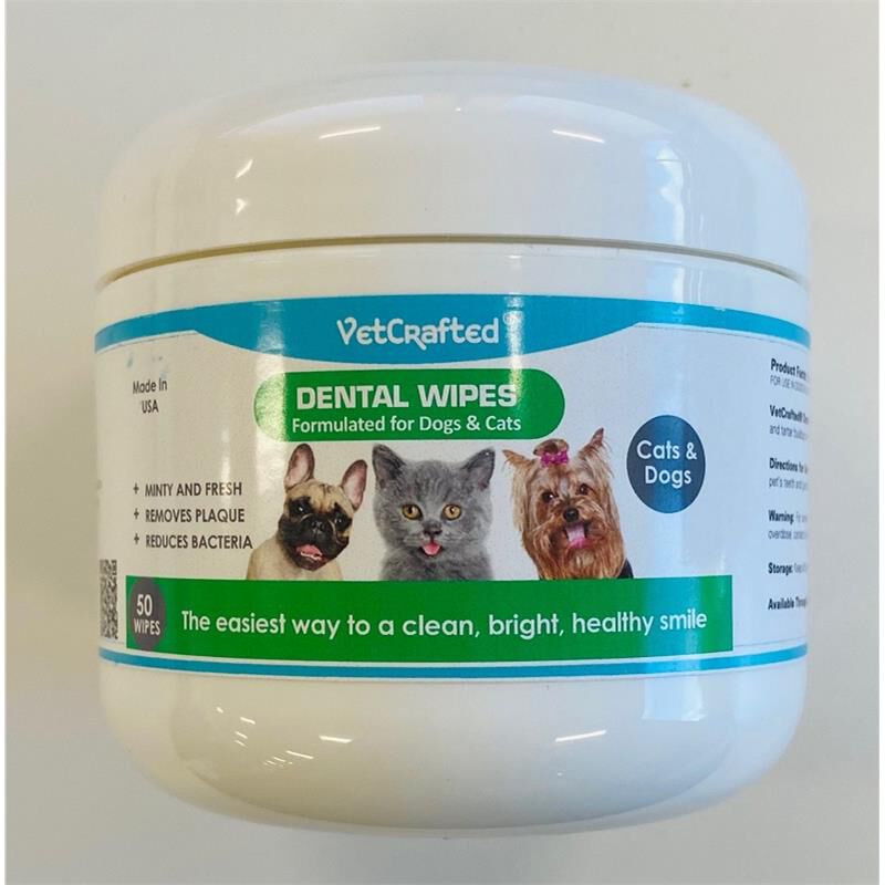 VetCrafted Dental Wipes for Dogs and Cats 50 ct
