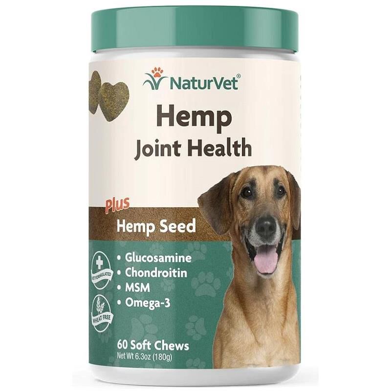 NaturVet Hemp Joint Health Plus Hemp Seed Soft Chews for Dogs