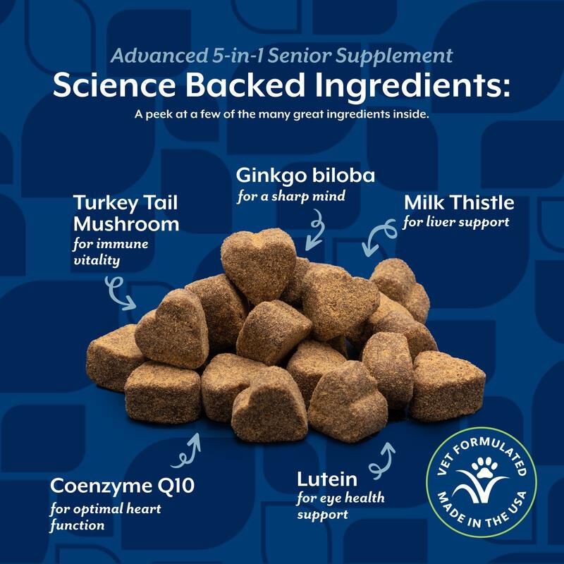 NaturVet Senior Advanced 5-in-1 Support Soft Chews for Dogs