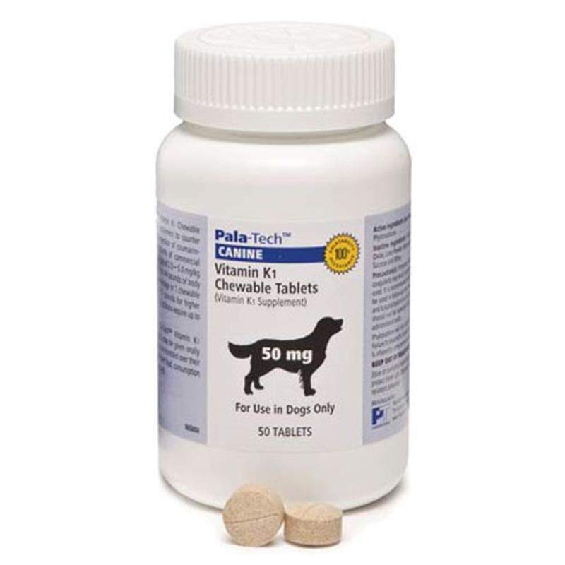 Pala-Tech Vitamin K1 50 mg Chewable Tablets for Dogs, 50 ct