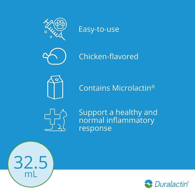 Veterinary Products Laboratories Duralactin Feline L-Lysine for Cats with Chronic Inflammatory and Musculoskeletal Conditions, 32.5 mL