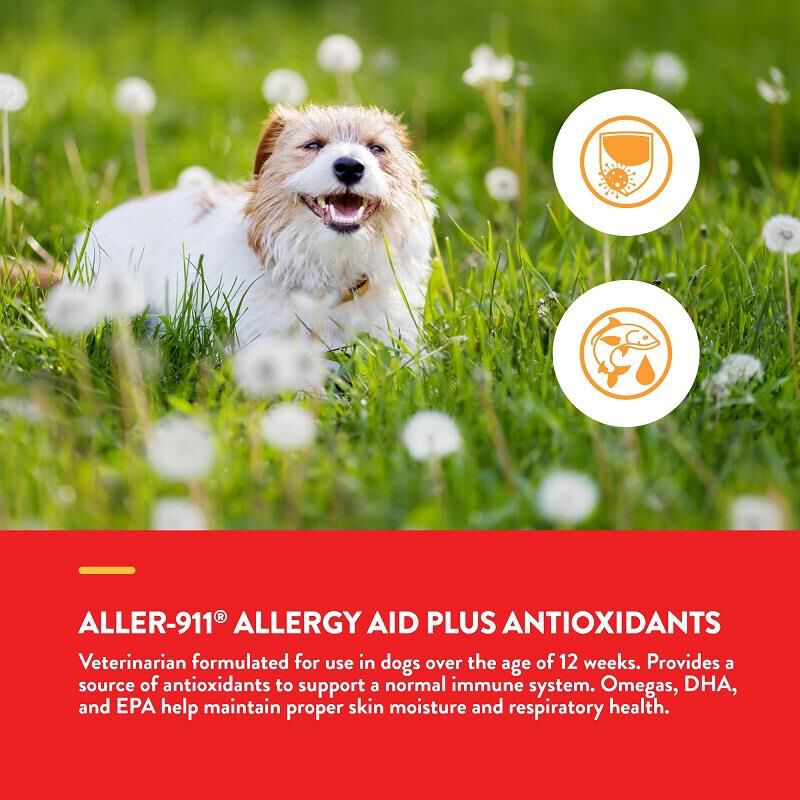 NaturVet Aller-911 Allergy Aid Plus Antioxidants for Dogs, 70 Soft Chews