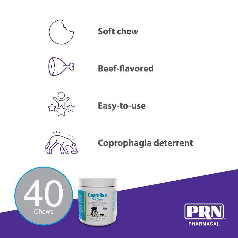 PRN Pharmacal CoproBan Soft Chews for Cats and Dogs, 40 Count