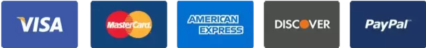 Akcpetrx accepts Visa, Mastercard, American Express, Discover, and Paypal